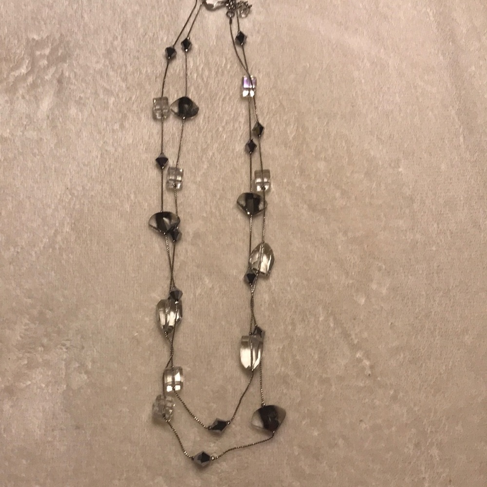 Crystal silver necklace